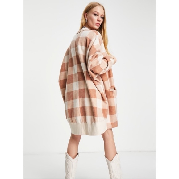 free people • benji check cardigan
